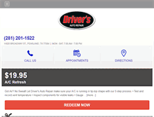 Tablet Screenshot of driversautorepairpearland.com